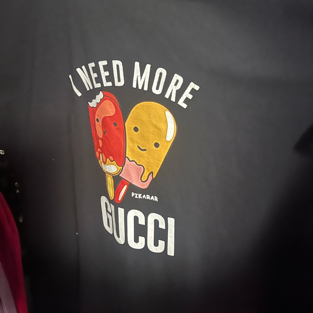 Gucci Black Tee with Ice Cream Graphic